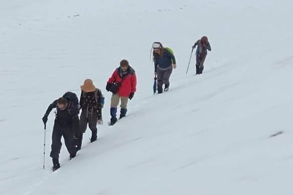 Snow trekking in kalihani pass