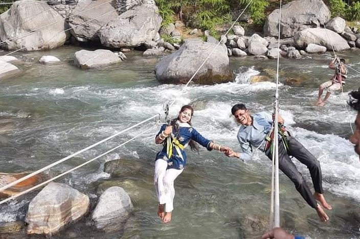 River crossing in solang