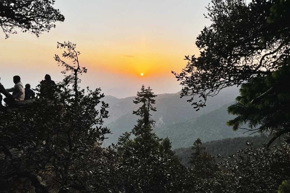 Sunset view from churdhar base camp