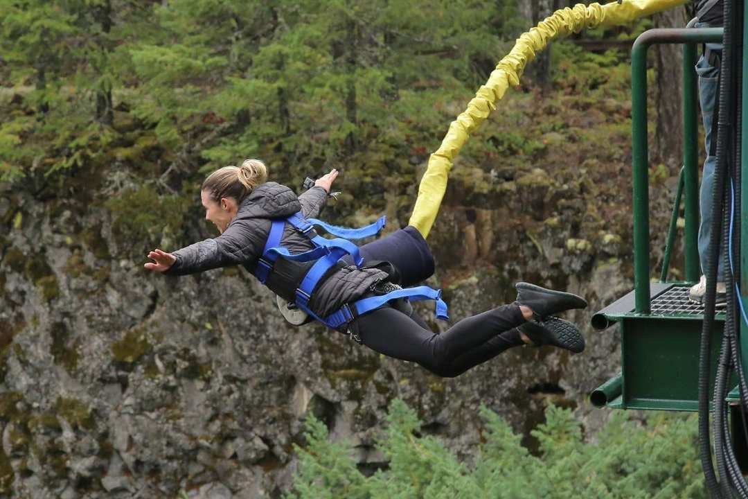 Girl doing bungee jumping